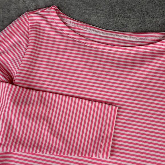 Vineyard Vines Tops - Vineyard Vines Shirt Womens Small Pink White Stripe Sankaty 3/4 Sleeve Nautical